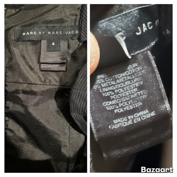 Marc Jacobs NAVY Babydoll Mini Dress Size 4 Tiered Ruffle - Picture 3 of 3